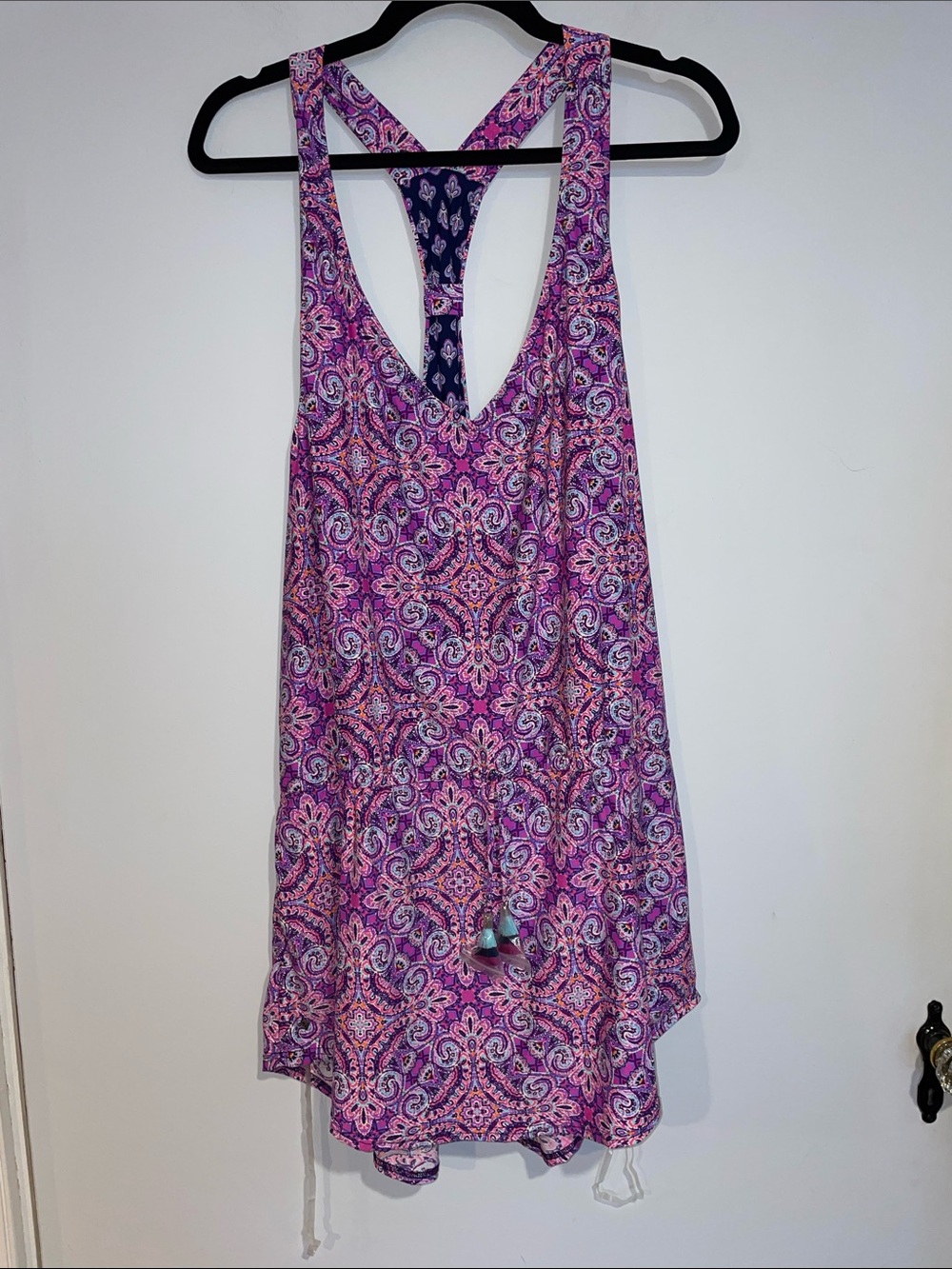 Vera Bradley Pink and Purple Paisley swim cover-up with pockets NWT • Sz L/XL